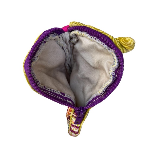 Douglas Sillo-ette Owl Fabric Zipper Wristlet Case 6”x4” Fabric Yellow Strap - Picture 6 of 7